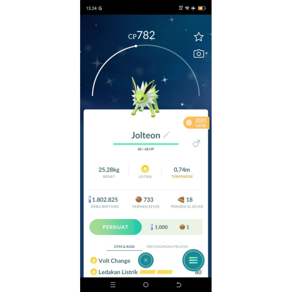 POKEMON GO - JOLTEON SHINY