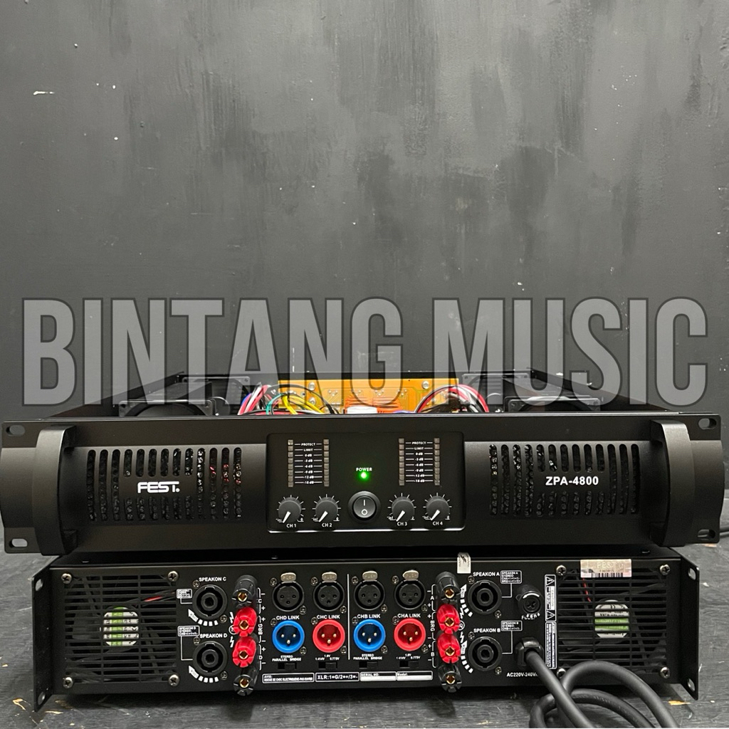 power fest zpa4800 original 4 channel power amplifier fest zpa 4800