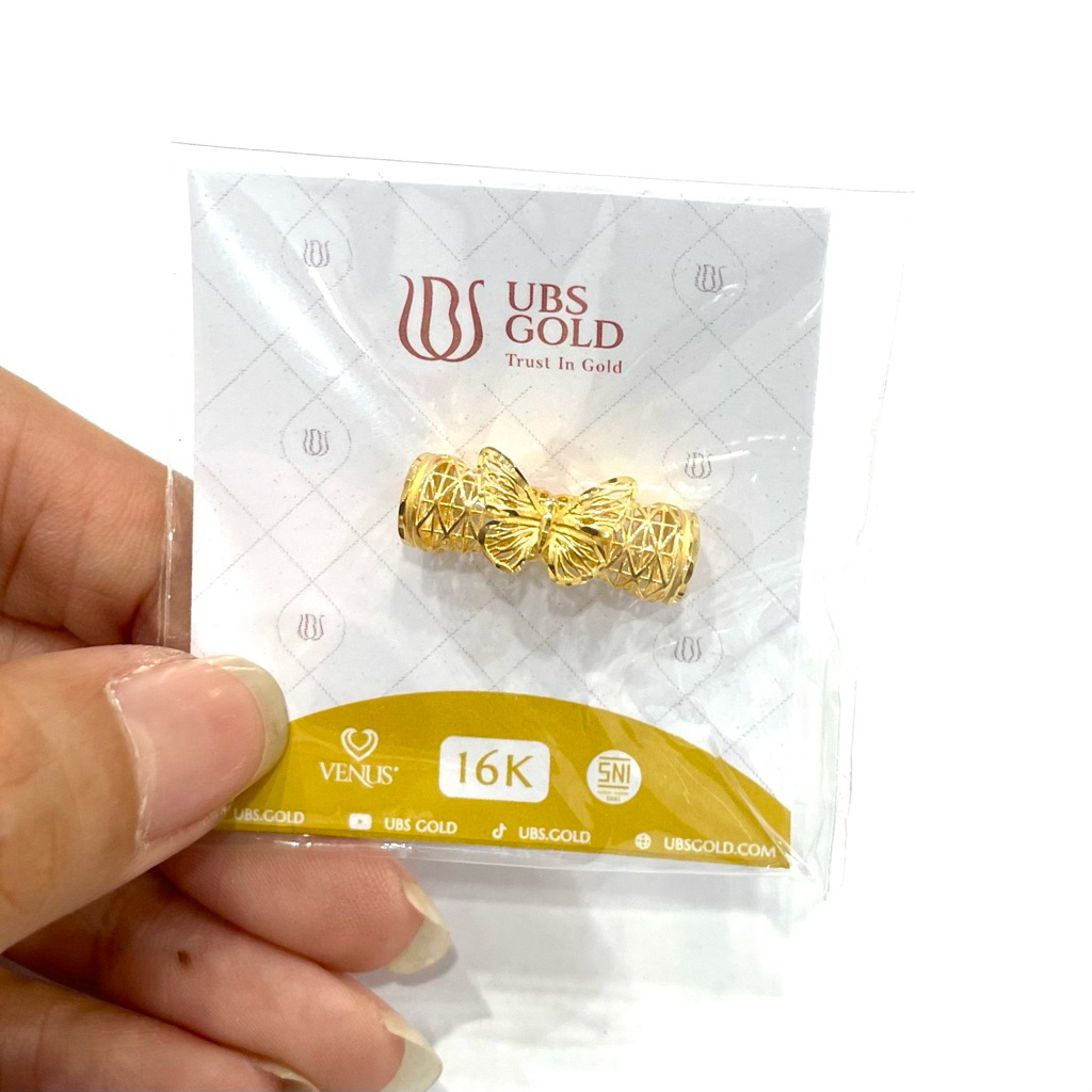 Liontin Pandora Kupu Tabung Liontin Emas Asli Kadar 700