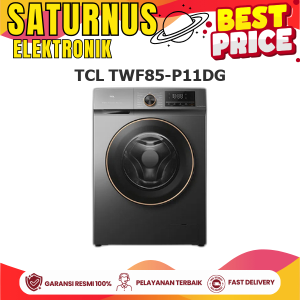 TCL TWF85-P11DG MESIN CUCI P11 Front Loading 8 kg Steam Wash Quick Wash MAGIC Flow TWF85-P11DG TWF85