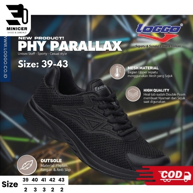 Loggo Phy Series Sepatu Sneakers Original - Sporty Parallax Lunar Asteroid Space - Sepatu Sekolah & 