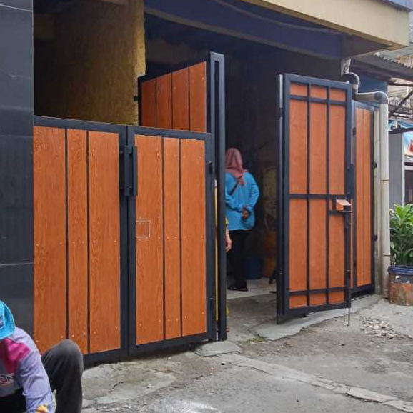 pagar rumah serat kayu grc lipat sliding dan dorong gratis pemasangan