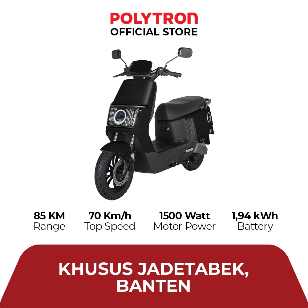SUBSIDI POLYTRON Fox 200 Electric Sepeda Motor Listrik - Velora Black - FLASH SALE