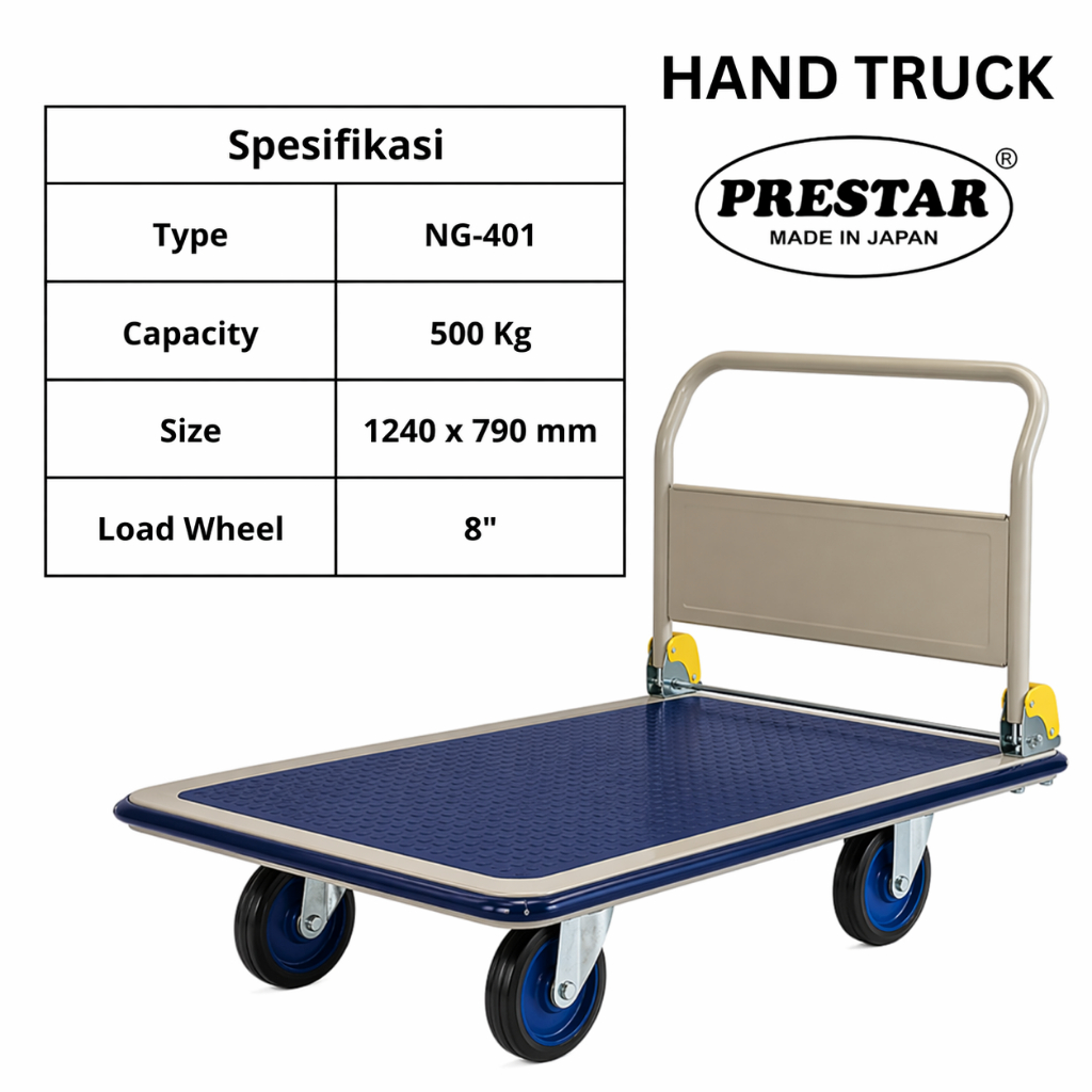Hand Troli Prestar Type NG-401 Jepang Hand Truck Prestar 500 Kg