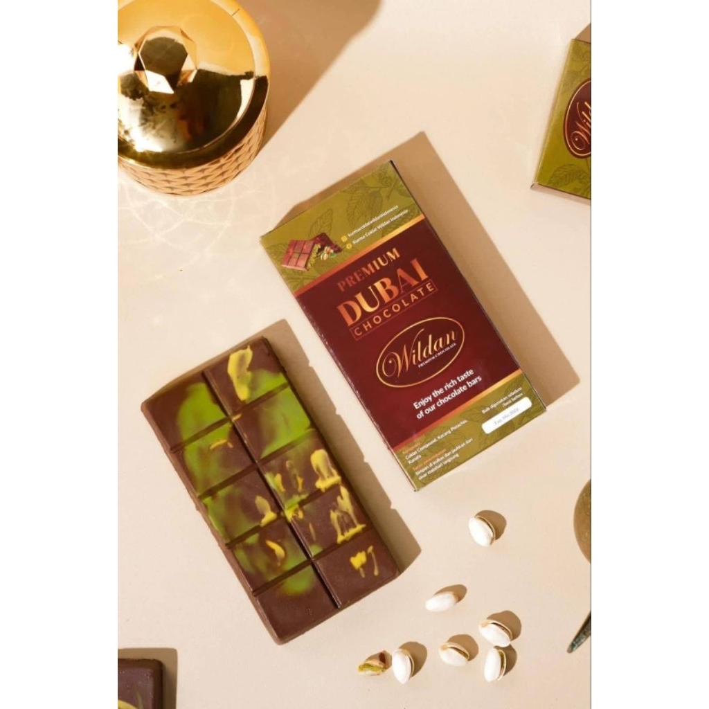 COKLAT DUBAI PREMIUM WILDAN VIRAL,COKLAT ARAB 100gr dan 250gr,ASLI ISIAN PISTACHIO