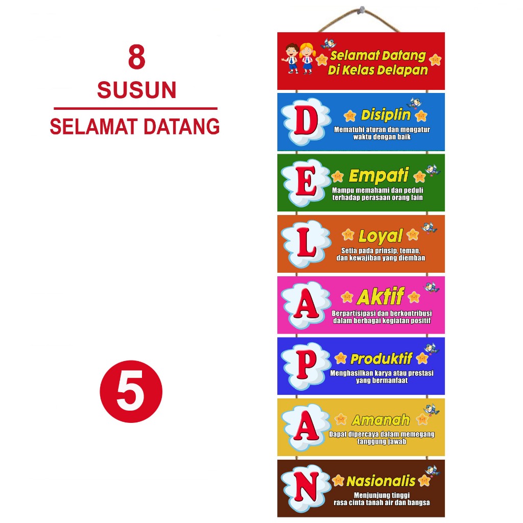 Hiasan Gantung Pintu Kelas Selamat Datang Di Kelas Delapan Dekorasi Pintu Kelas
