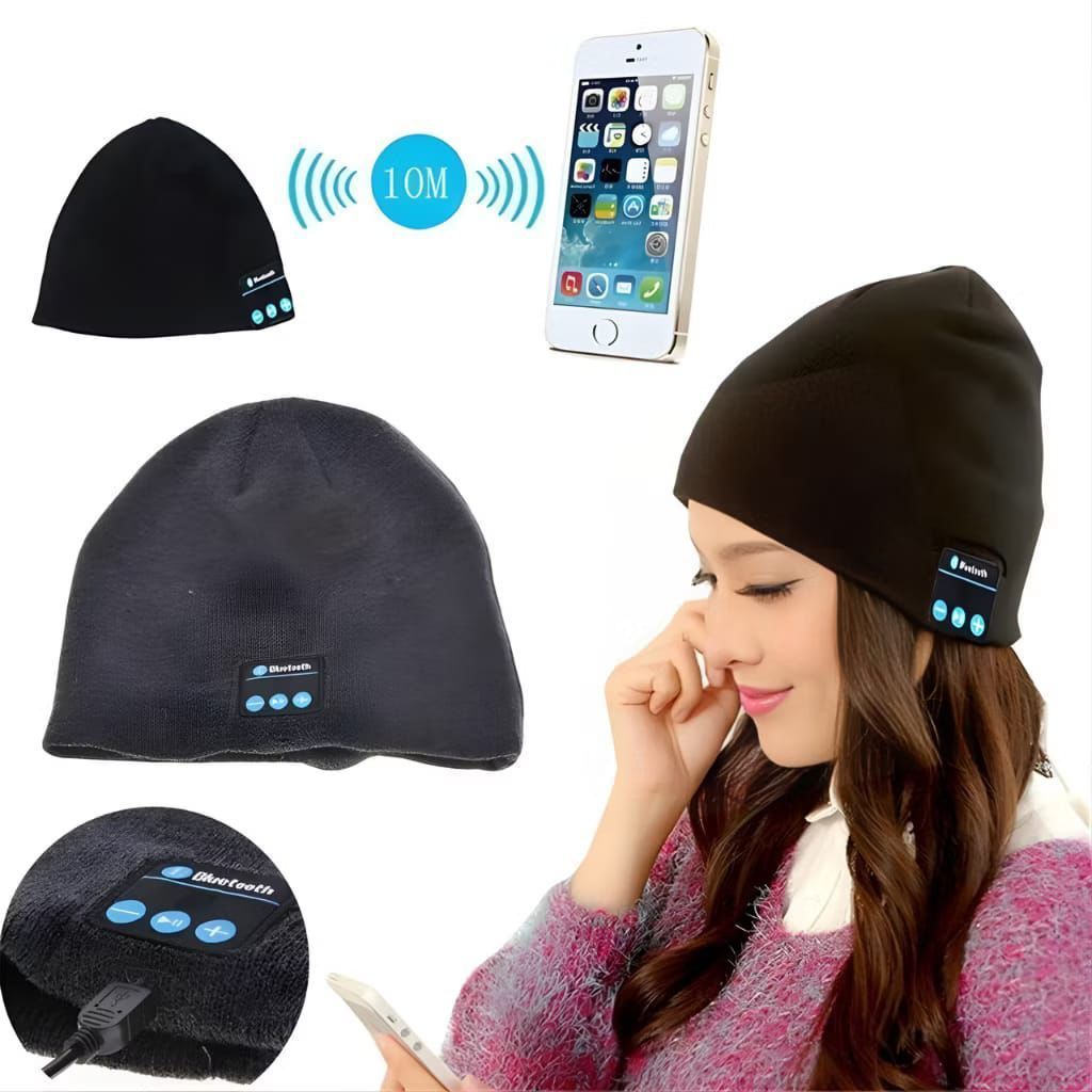 Topi kupluk Bluetooth Dengar Musik dan bisa untuk telepon/Topi Kupluk Beani Bluetooth Dengan Speaker