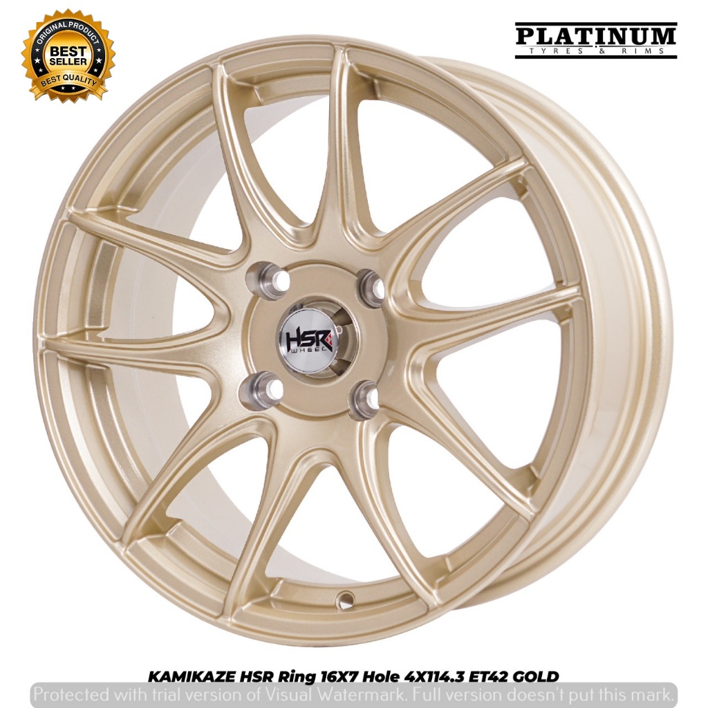 VELG HSR KAMIKAZE RING16 GOLD VELG MOBIL AVANZA XENIA KIJANG GALANT BINGUO