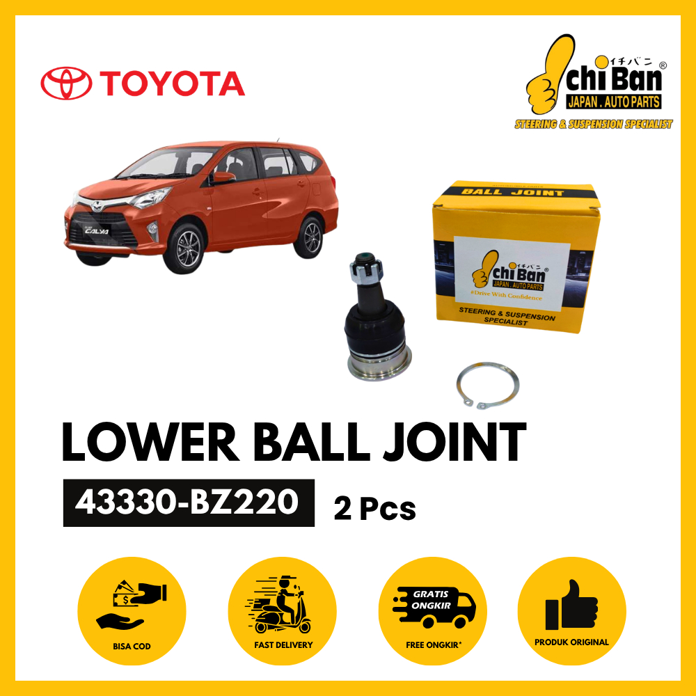 ICHIBAN LOWER BALL JOINT COMPATIBLE FOR TOYOTA CALYA AGYA DAIHATSU SIGRA AYLA 43330-BZ220 2 PCS ORIG