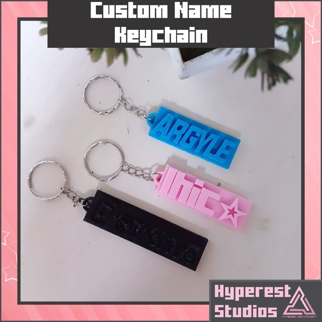 Gantungan Kunci 3D Custom Nama