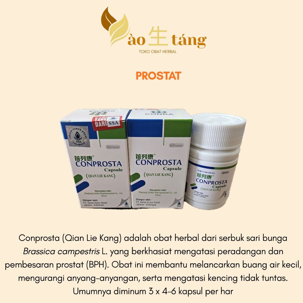 Obat Prostat - Conprosta isi 60 Kapsul - Memelihara Kesehatan Prostat / Meringankan Gejala Prostat