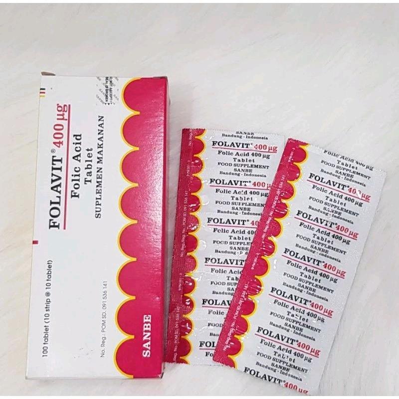 Folavit 400mcg - 100 Tablet, Suplemen Asam Folat untuk Ibu Hamil