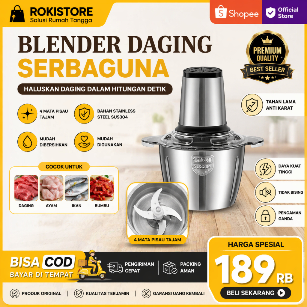 Blender Chopper Blender Daging Stainless Coper Penggiling Daging Serbaguna