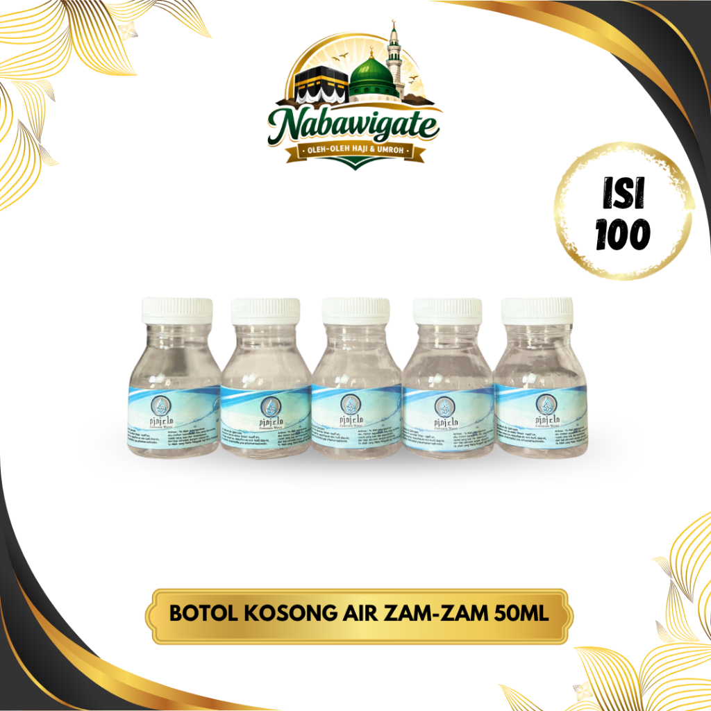 Botol Kosong Air Zam-zam ukuran 50ml Oleh-Oleh Haji & Umroh 100pcs