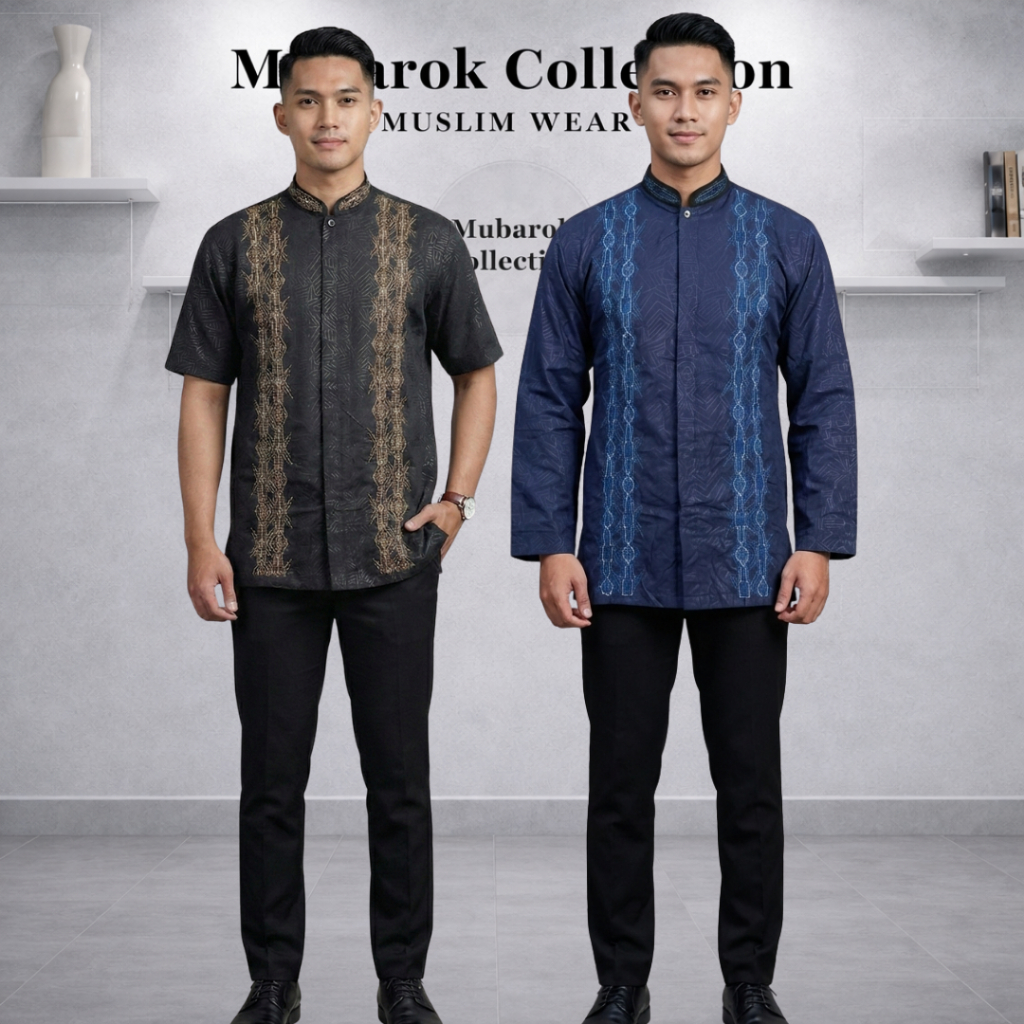 Baju Koko Embos Terbaru // Motif 06 // Tangan Panjang & Pendek //baju koko taqwa bordir pria muslim 