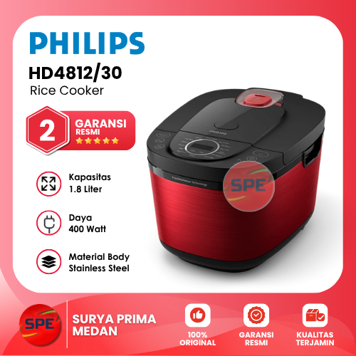 RICE COOKER DIGITAL PHILIPS KAPASITAS 1.8 LITER HD4812/30 ( GARANSI RESMI MEDAN )
