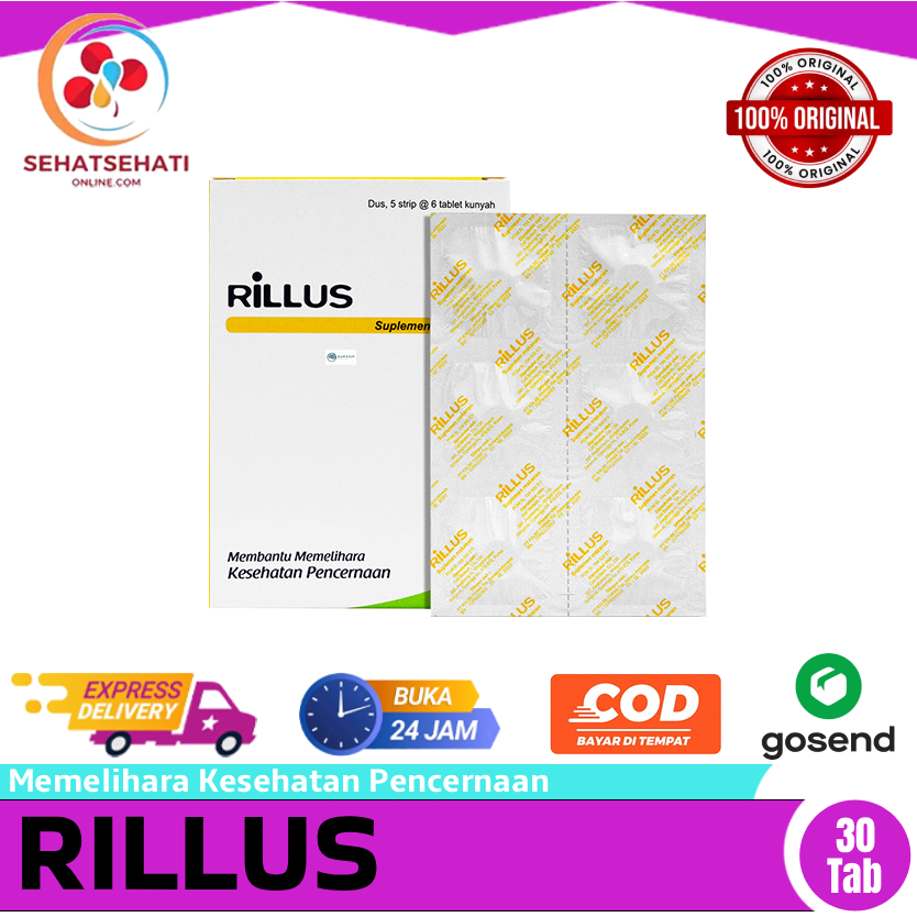 Rillus Tablet Kunyah Probiotik dan Prebiotik - 30 Tablet