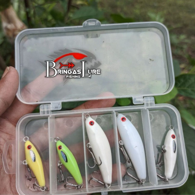SET UMPAN HAMPALA + BOX 5cm 3,5cm 2,5cm lure casting / umpan casting hampala / swim bait / swimmer