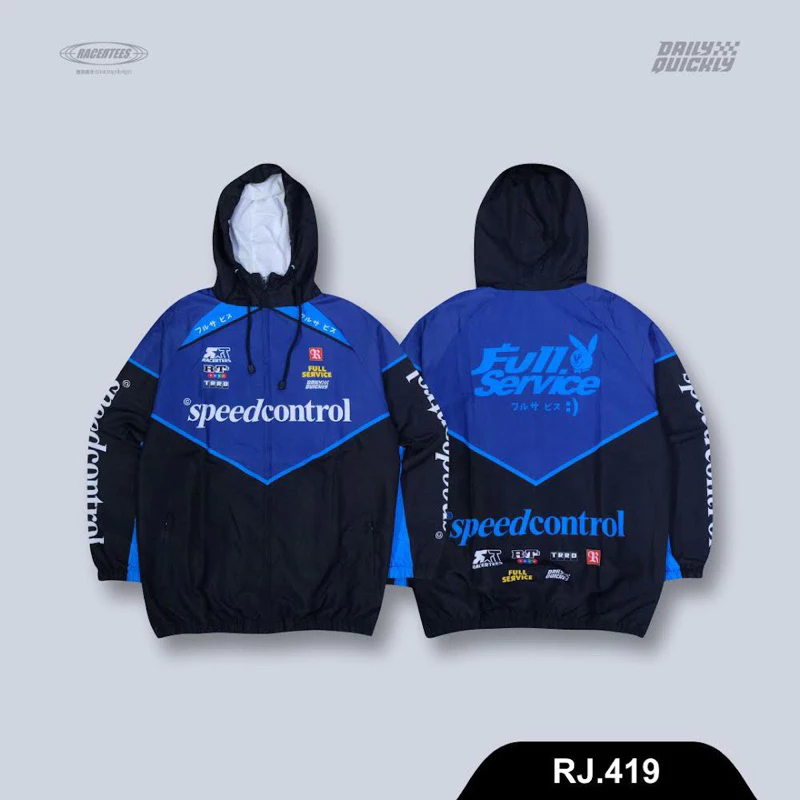 RACERTEES Jaket Windbreaker Speed Control Blue - RJ.419