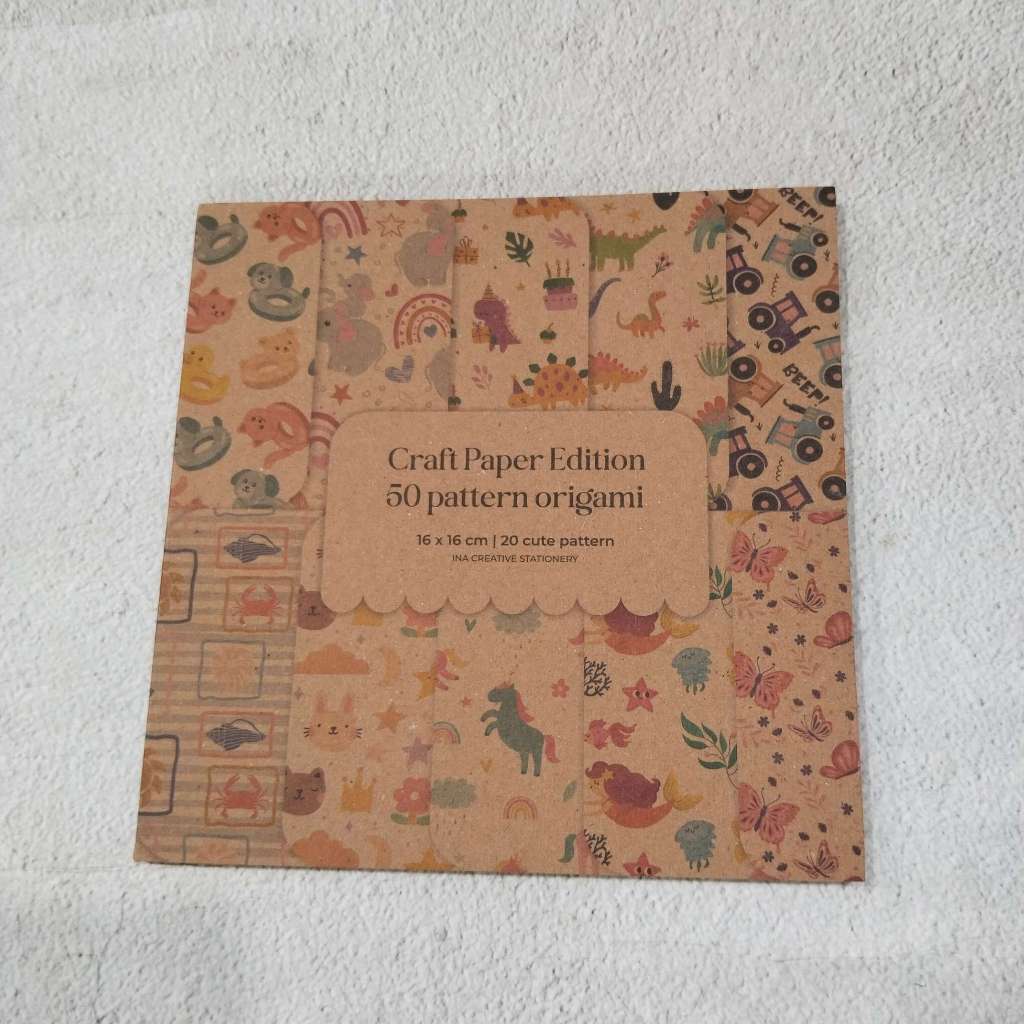 kertas origami motif 16x16, kertas origami fancy, kertas origami karakter