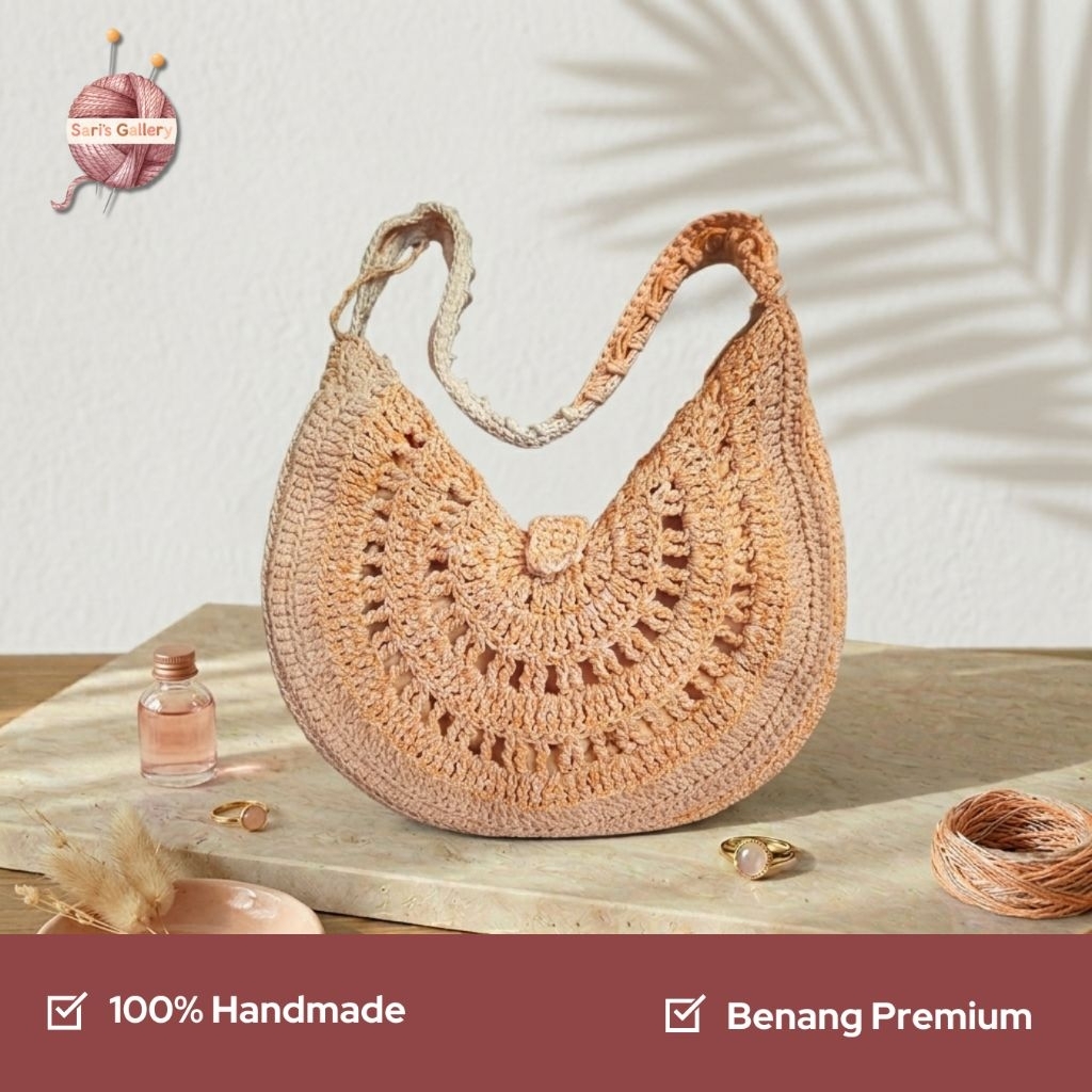 Slingbag Rajut Tas Rajut Orange| Tas Wanita