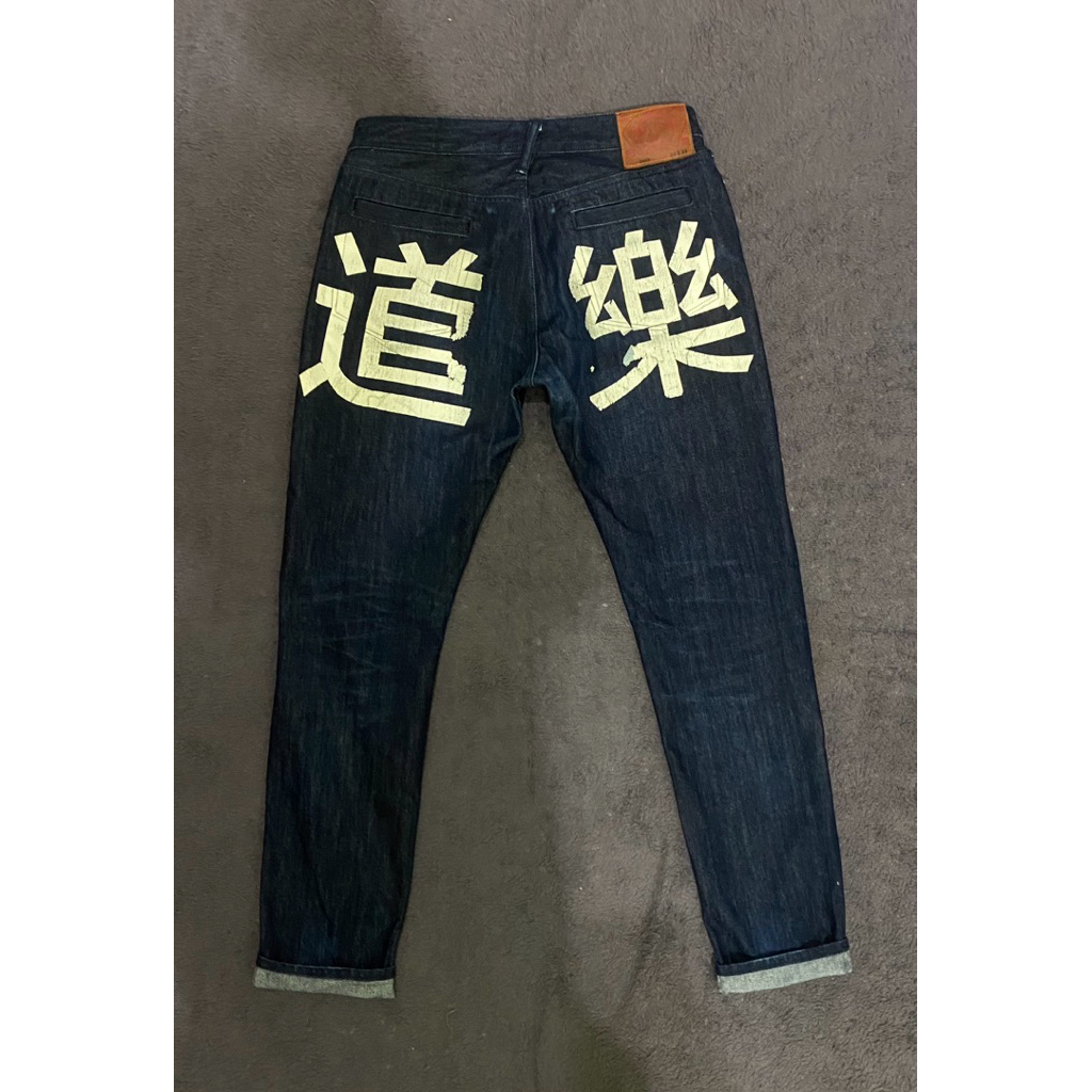 Y2K EVISU STRAIGHT SELVEDGE FLAT POCKET DENIME JEANS
