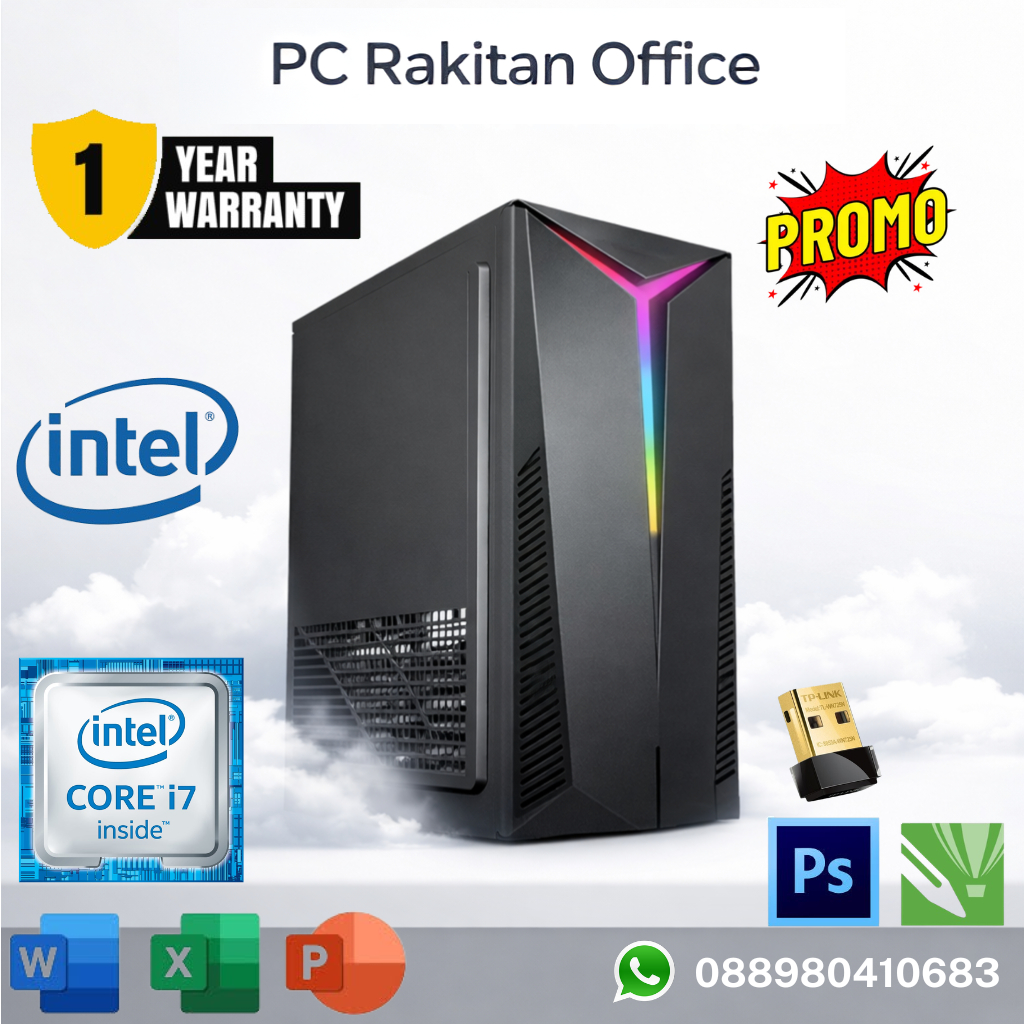 CPU PC Core i7 6700 RAM 8GB SSD 512GB PC Kantor PC Admin CPU Komputer