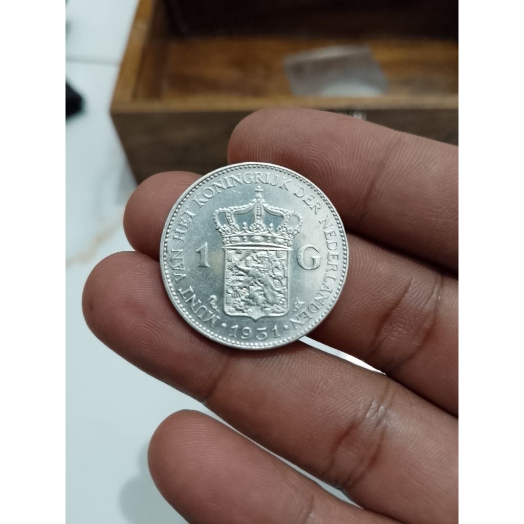 silver coin. koin perak asli koin wilhelmina 1931 tahun original