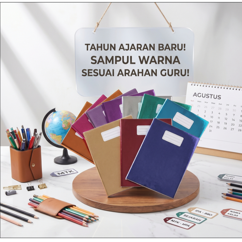 Buku tulis sudah disampul coklat / warna metalik / BUKU SAMPUL COKLAT / BUKU SAMPUL