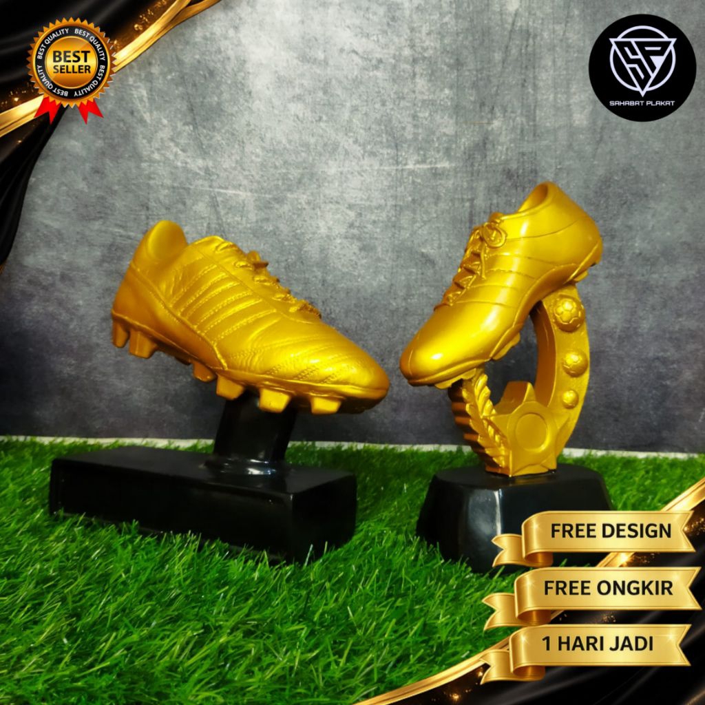 Plakat Atribut Sepak Bola dan Futsal, Piala Sarung Tangan, Trophy Sepatu Sepak Bola dan Futsal.