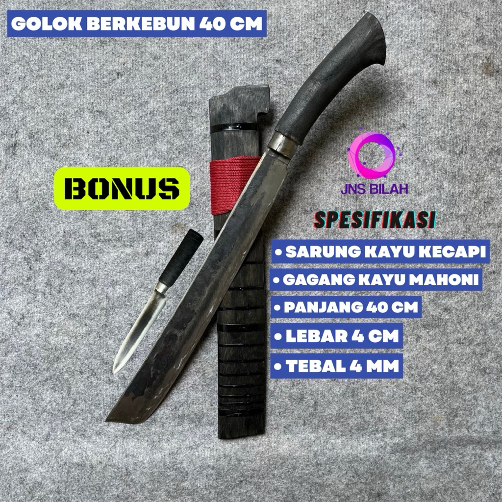 gol0k Bedog 40 survival berkebun supertajam bahan baja khas Banten COD