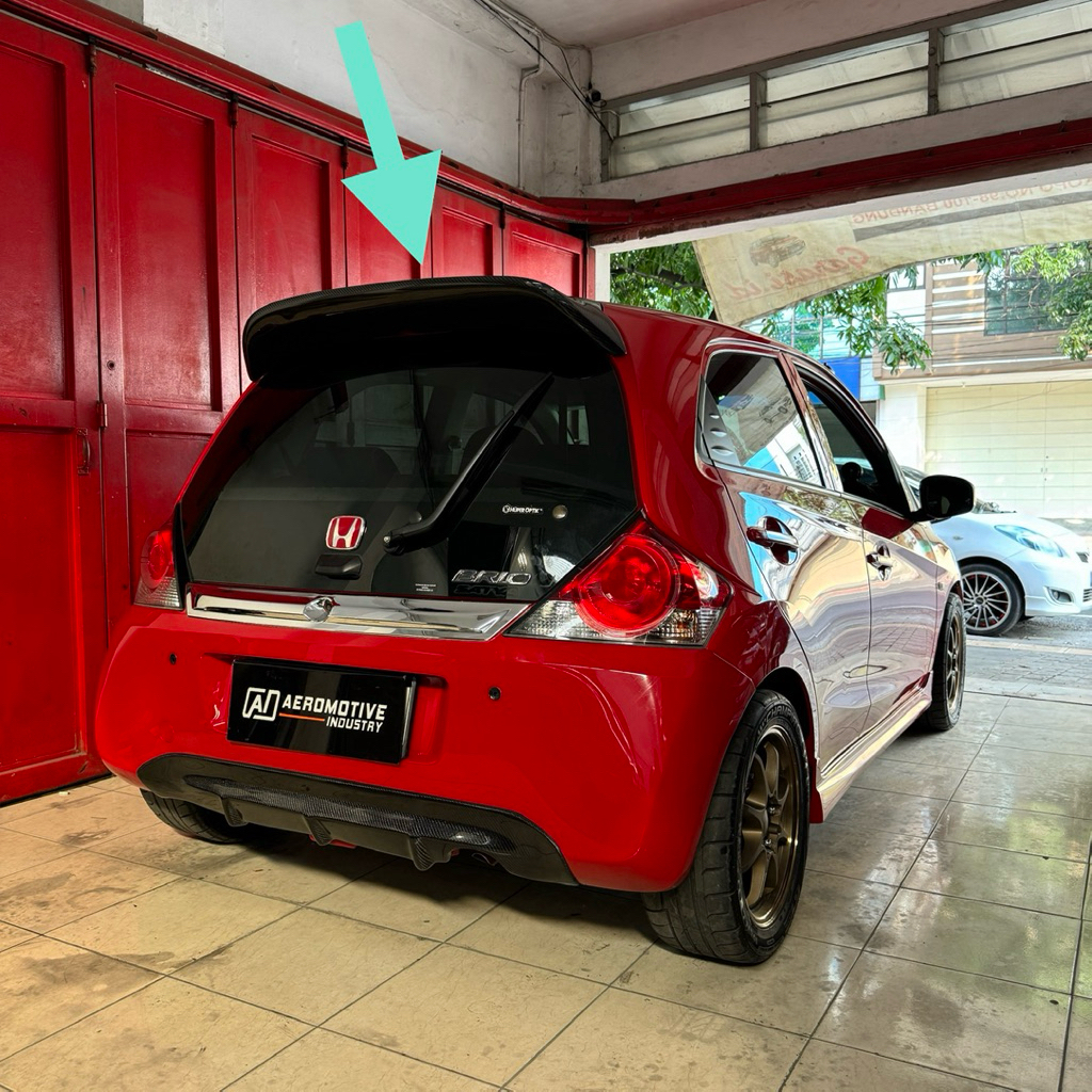 wing spoiler spoon mobil Honda Brio old Carbon Kevlar Asli