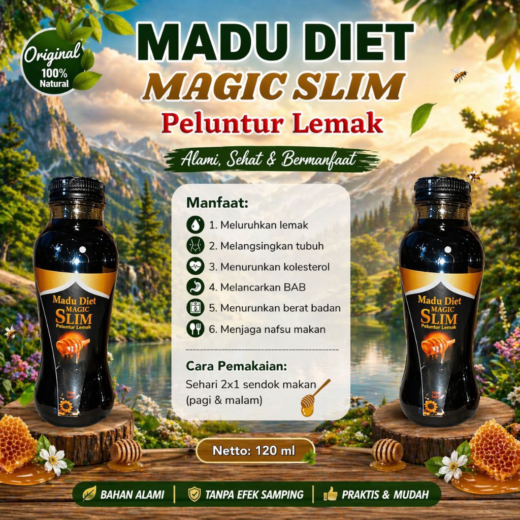 Madu Diet Magic Slim 120ml – Madu Herbal Bantu Jaga Berat Badan & Pencernaan