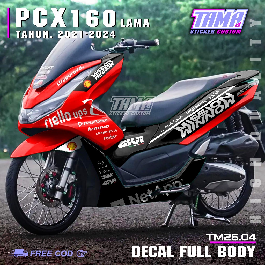 Terbaru COD Sticker Decal Full Body Motor Honda Pcx 160 Lama Abs Cbs Tahun 2021 2022 2023 2024 Stick