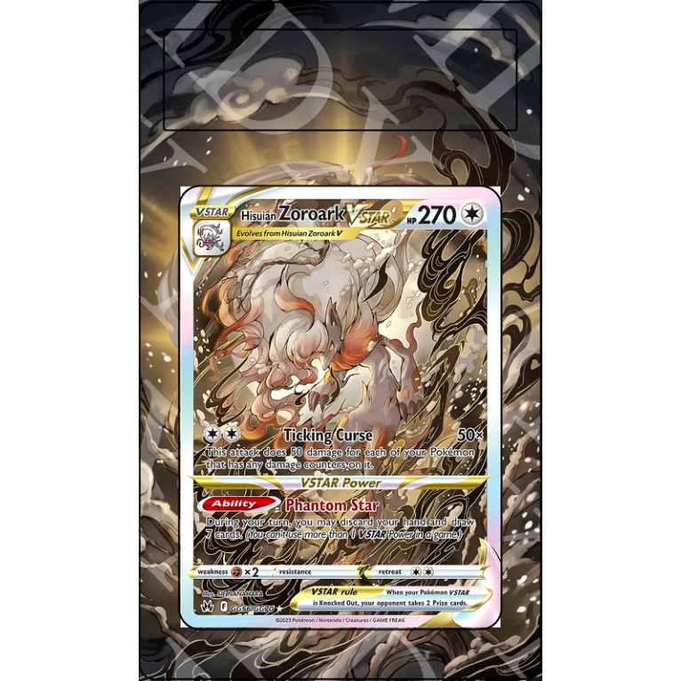 Hisuian Zoroark VSTAR #GG56 Pokemon Crown Zenith (Custom Extended Art)
