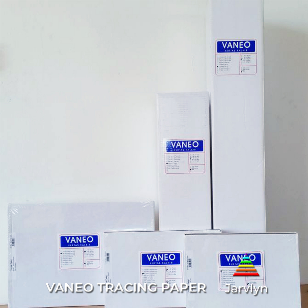 Vaneo Kertas Kalkir Ukuran Plano 90/95 gsm Tracing Paper Gambar Drafting Arsitek