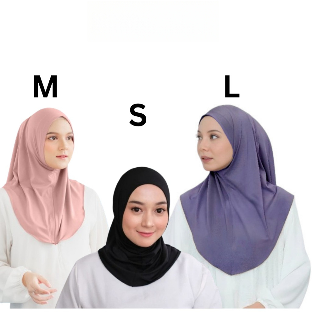 Jilbab Instan Pinguin Non Ped / Syiria Menutup Dada / Jilbab Instan / Bergo Sport Zaida Size S M L