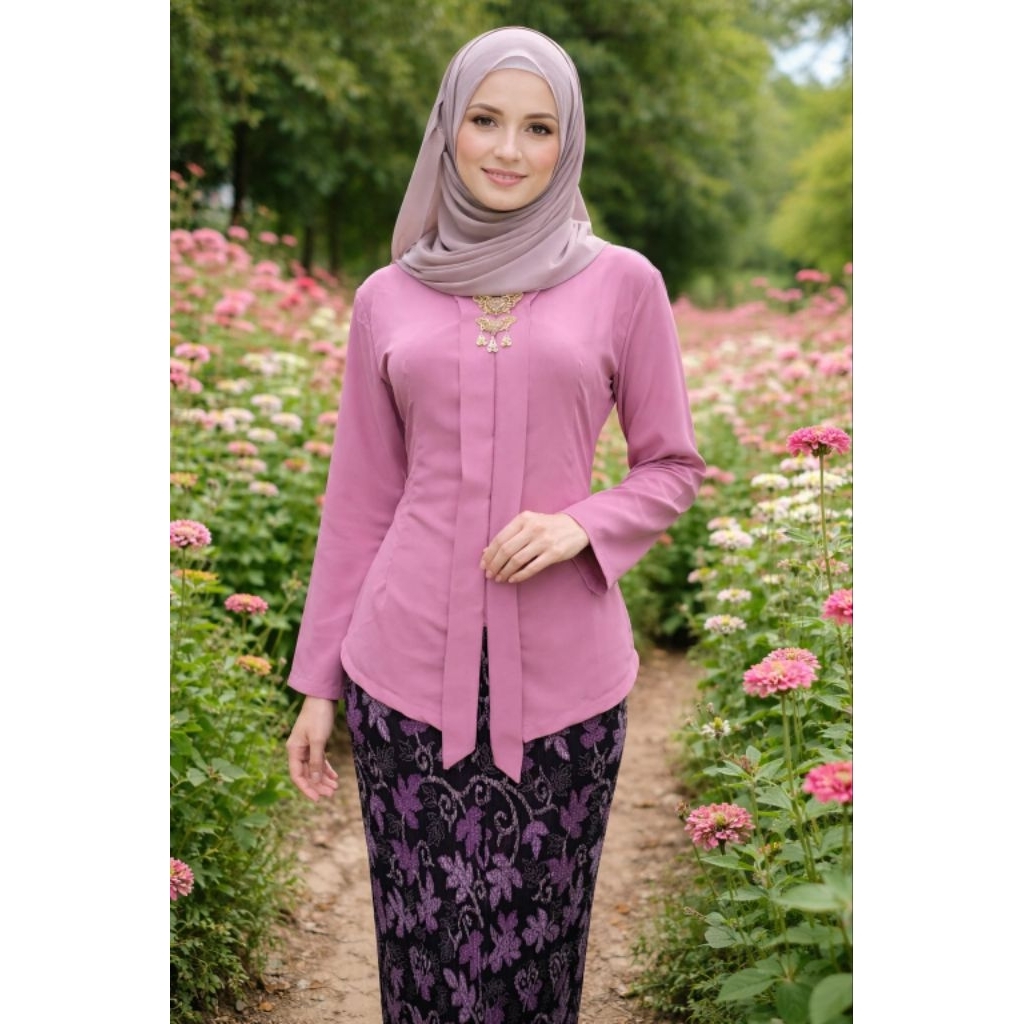 ATASAN KEBAYA KARTINI POLOSAN LENGAN PANJANG