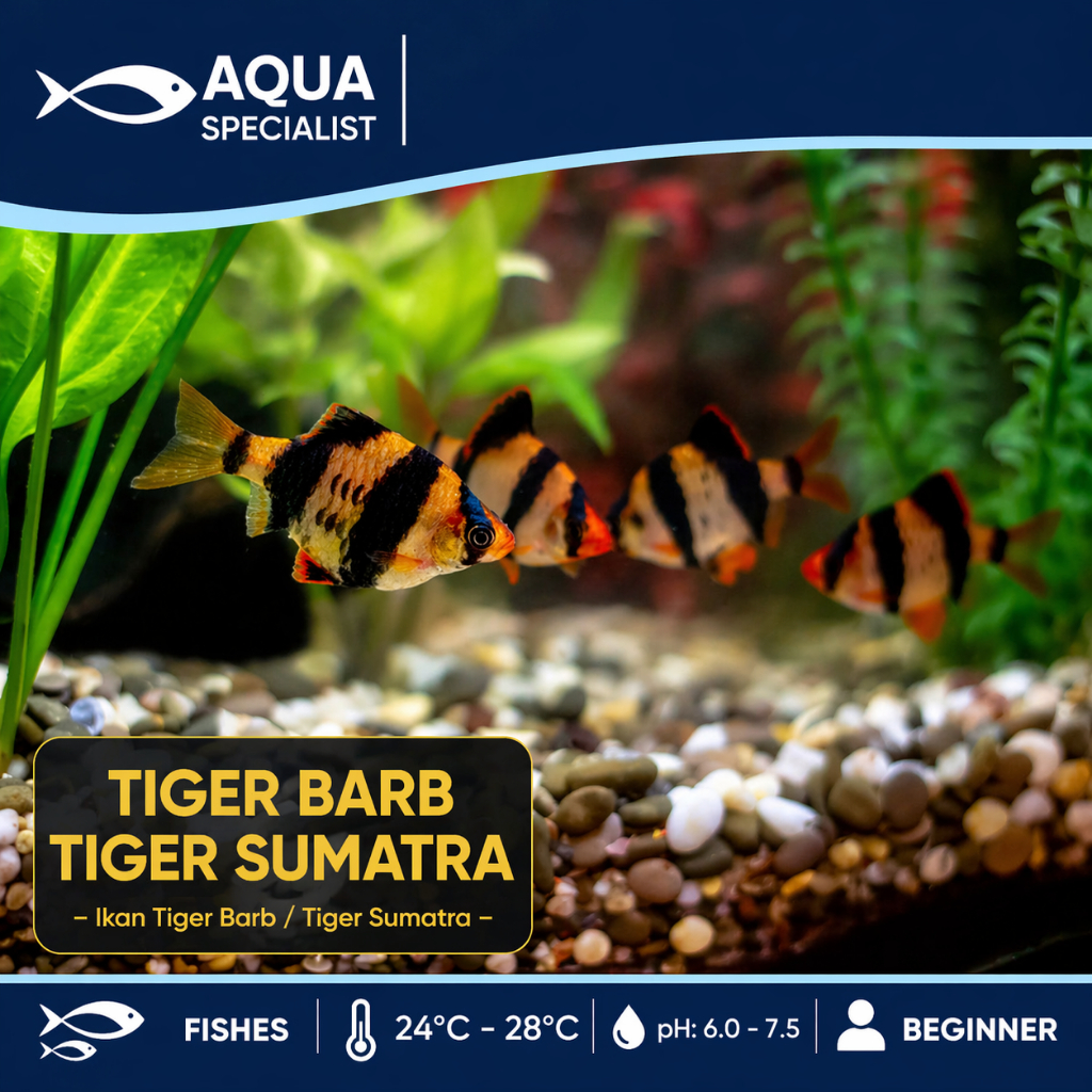 ikan Hias Tiger Barb HIJAU MERAH / GREEN TIGER BARB / RED TIGER BARB