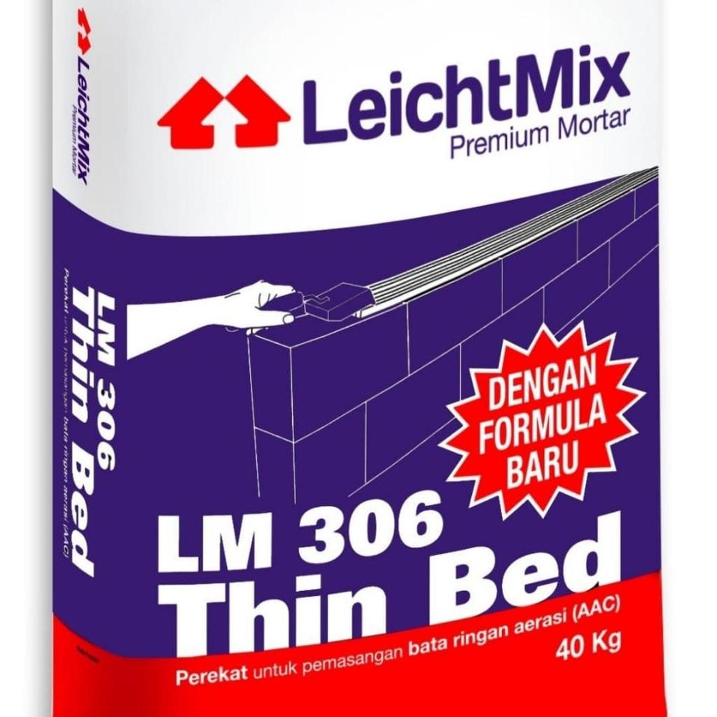 Semen Mortar Broco/Perekat Bata Ringan Hebel Thinbed LM306 40kg/ Semen Pasang Herbel LM 306 1 sak za