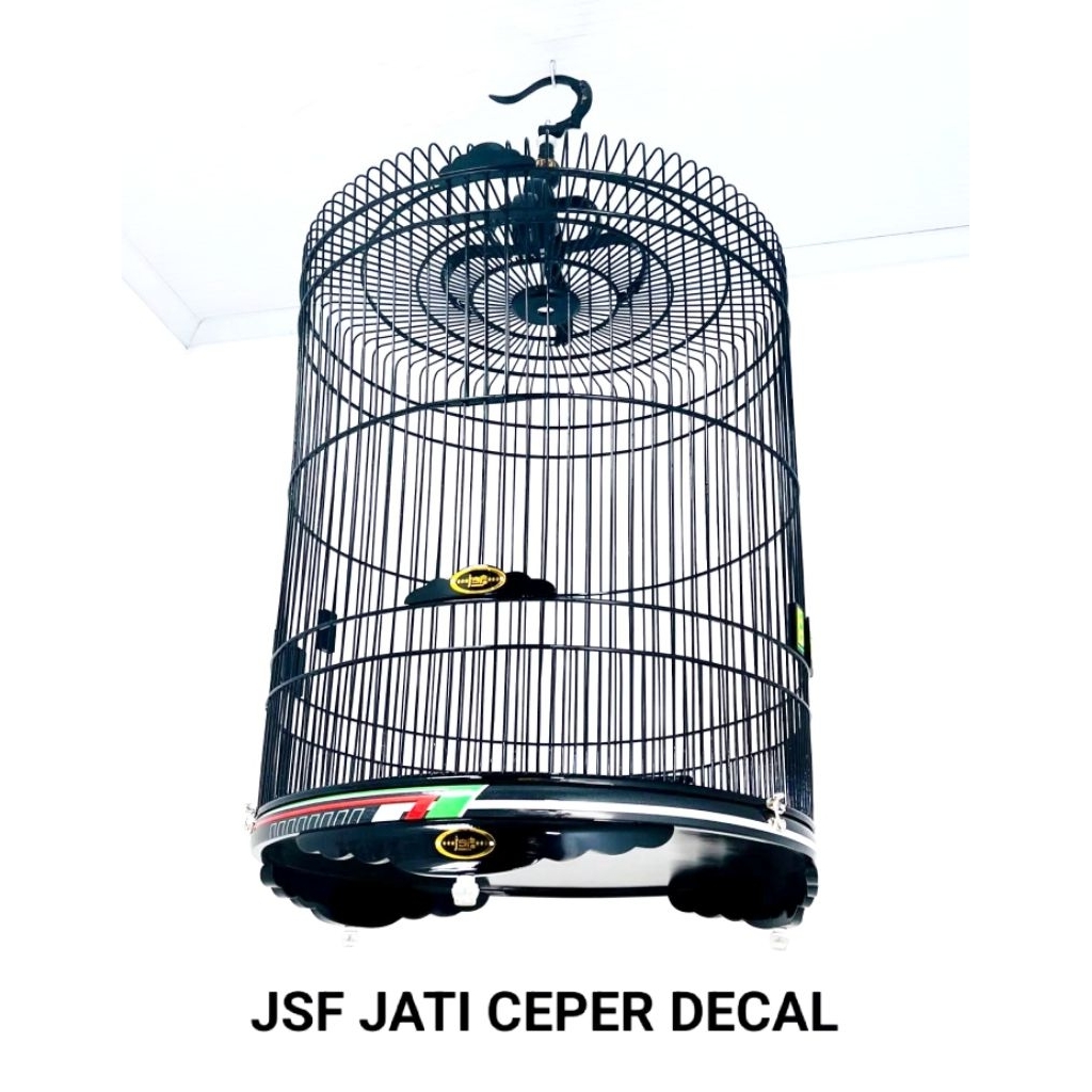 sangkar murai kayu jati tebok  ceper decal jsf no 2