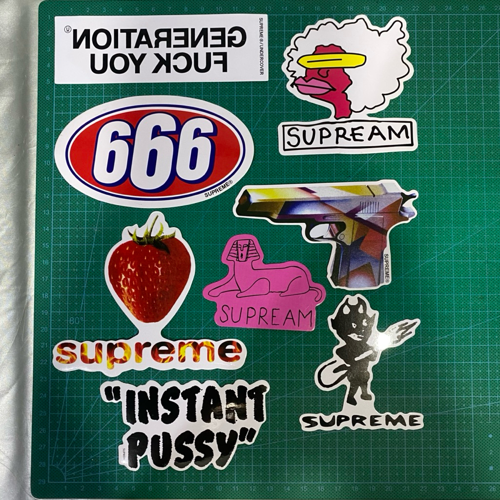 Sticker Pack Supreme: FW18 Undercover, FW17 Gonz Ramm Supream, SS17 666, SS13 Gonz Sphinx, SS16 Mend