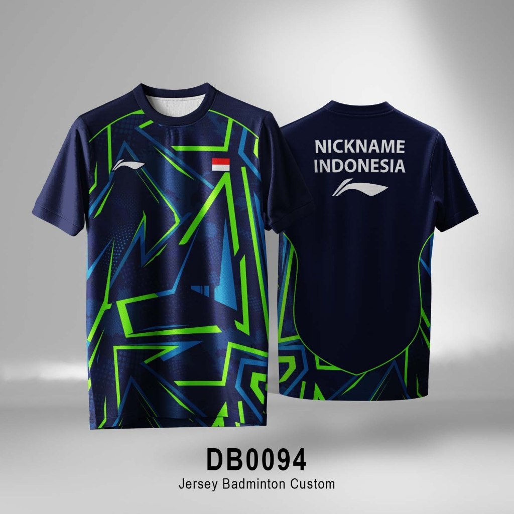 Jersey Badminton Bulutangkis custom nama logo