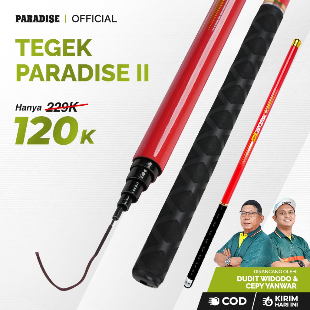 Paradise - New Tegek Pancing Paradise II Fiber Coating Carbon | Ringan dan Kuat | Elegant Semua Ukur