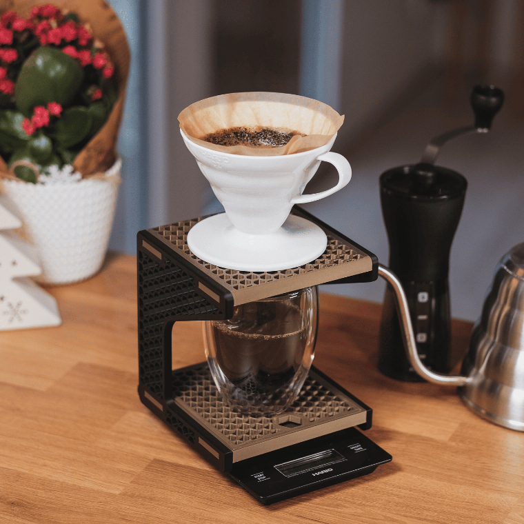[PREMIUM] Stand Hario V60 Coffee Dripper Bongkar Pasang - Rak Kopi Sliding Assembly Portable - Duduk