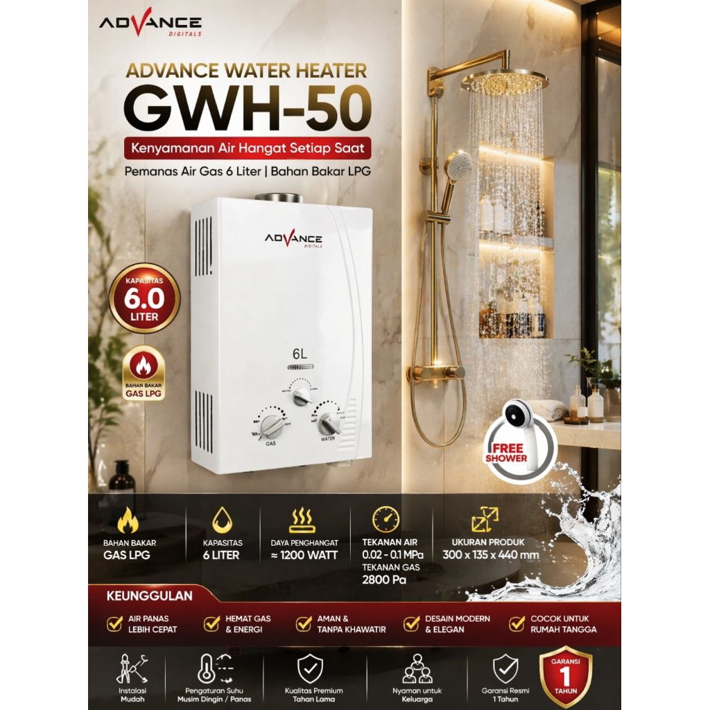 water heater gas advance GWH-50
