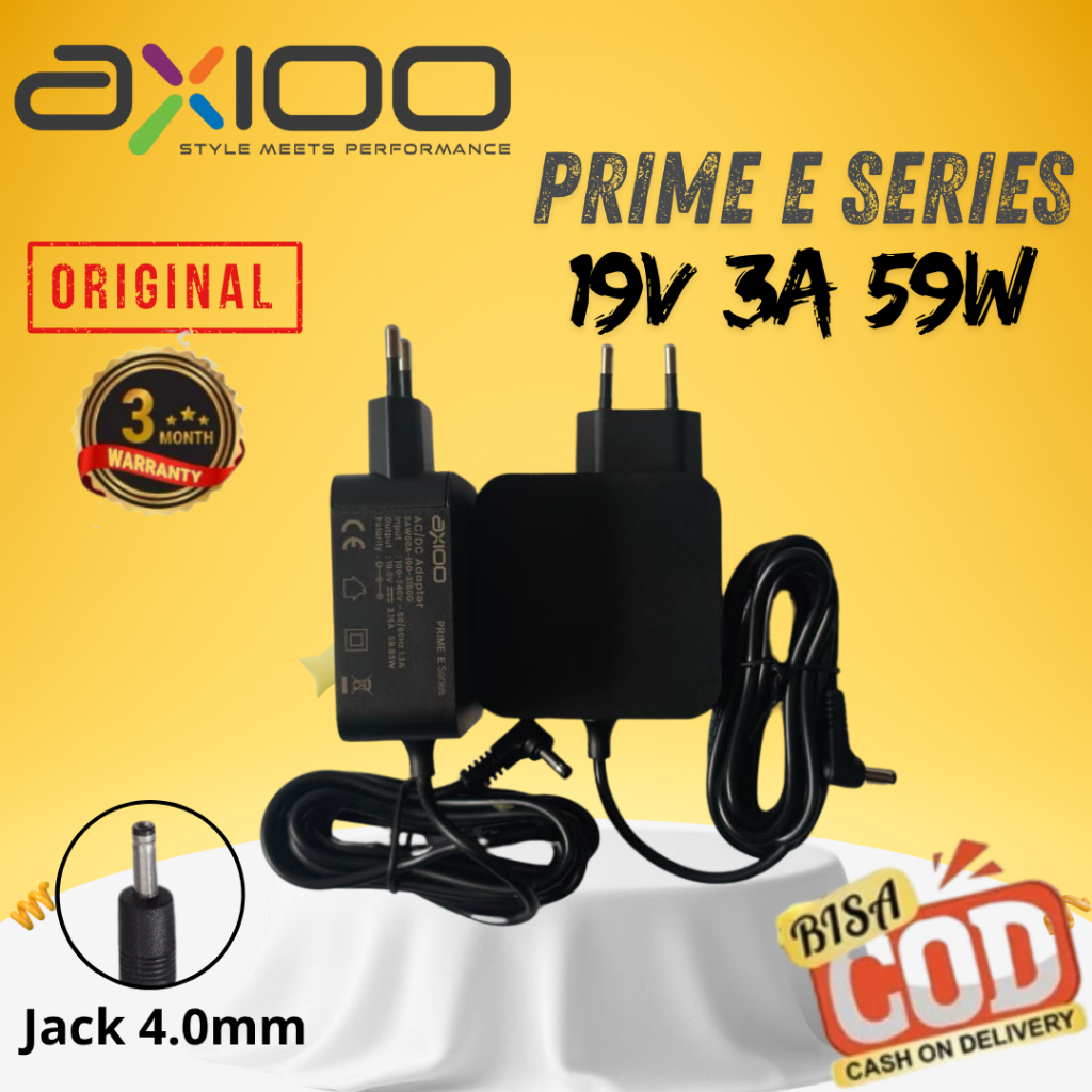 Adaptor Cas Laptop Axioo Prime E Series 19v 3a 59w Garansi 3 Bulan Original