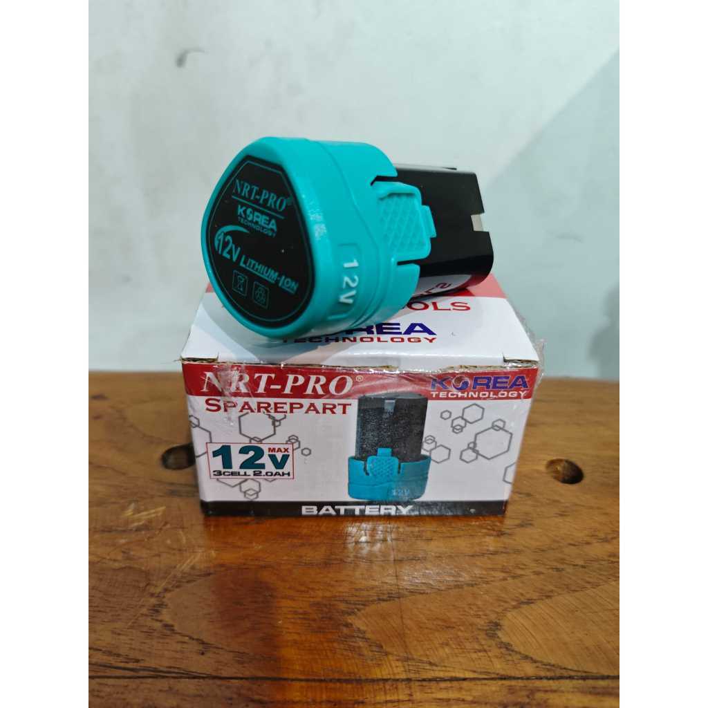 Baterai Bor Cordless NRT-PRO 12V Lithium-Ion Original - Sparepart Baterai Bor Cas