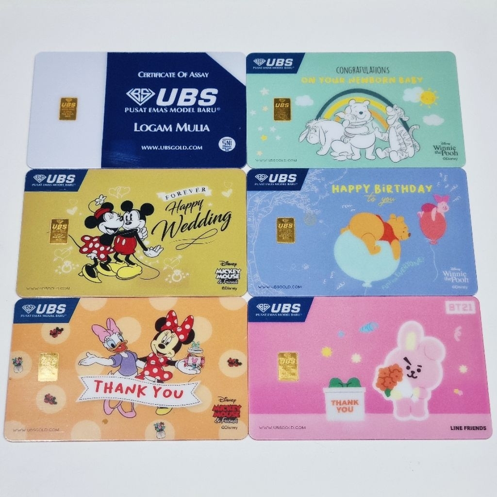 Logam Mulia UBS Mini Gold Emas Murni 0.25 Gram Kadar 99.99%