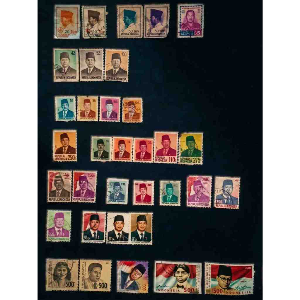 Koleksi Perangko Kuno Indonesia 100+ pcs Era Soekarno Soeharto Paket Lengkap